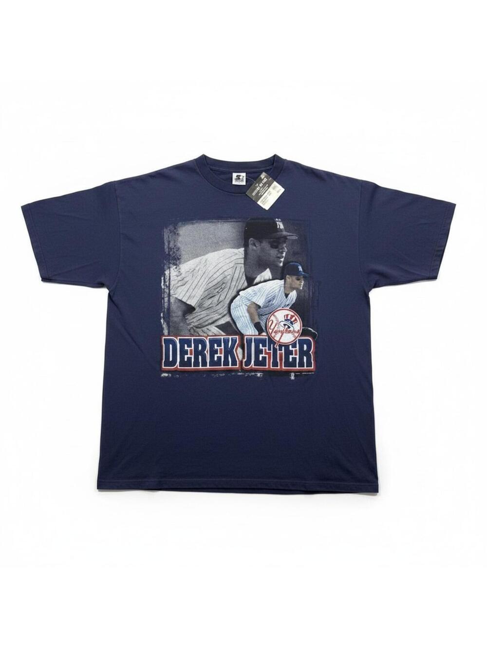 Vintage Derek Jeter Yankees Shirt Mens XL Starter USA NWT Navy MLB Baseball